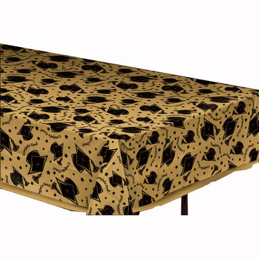 Graduation Clear Plastic Tablecover 54in x 108in Printed Tableware - Party Centre