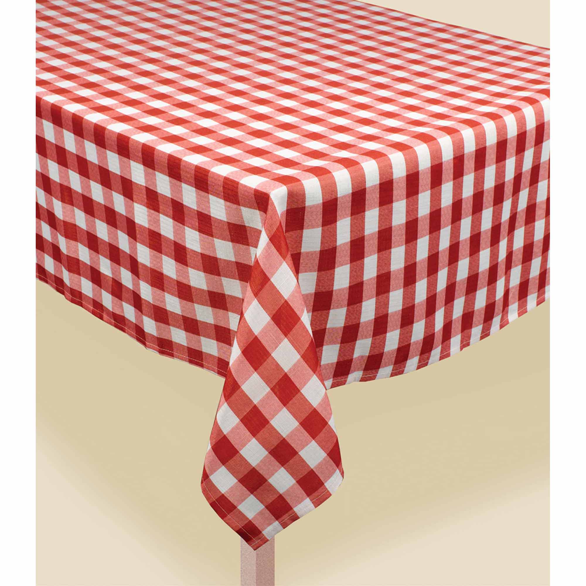 BBQ Red Check Fabric Tablecover Printed Tableware - Party Centre