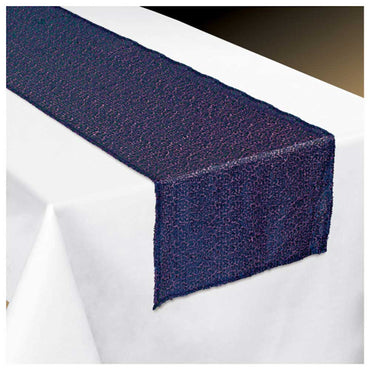 Sparkling Sapphire Fabric Sequin Table Runner Printed Tableware - Party Centre