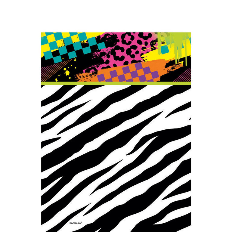 Totally 80's Plastic Table Cover 54 x 102in Printed Tableware - Party Centre