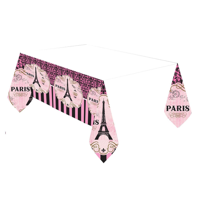 A Day In Paris Plastic Tablecover Printed Tableware - Party Centre