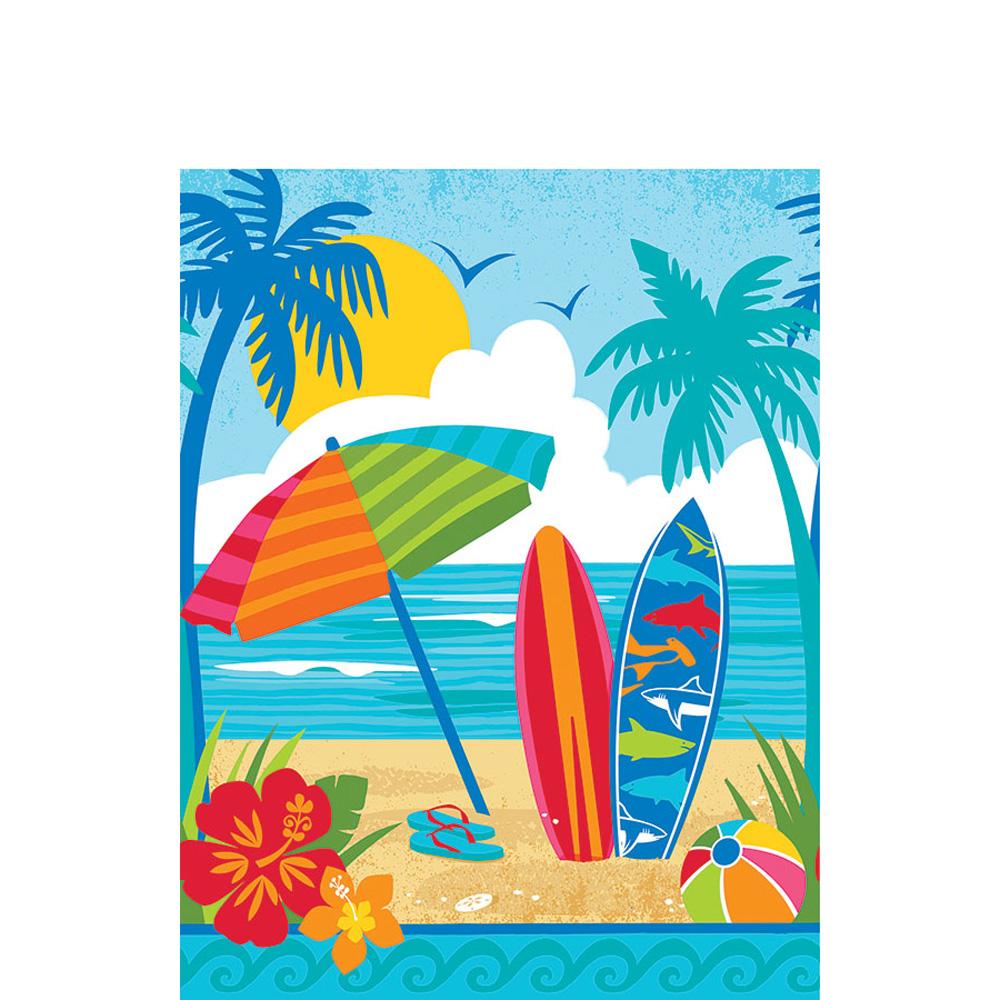 Sun And Surf Plastic Tablecover Printed Tableware - Party Centre