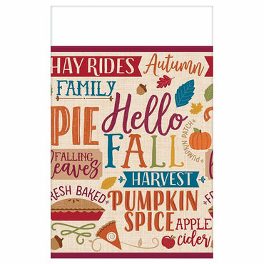 Hello Fall Paper Tablecover Printed Tableware - Party Centre