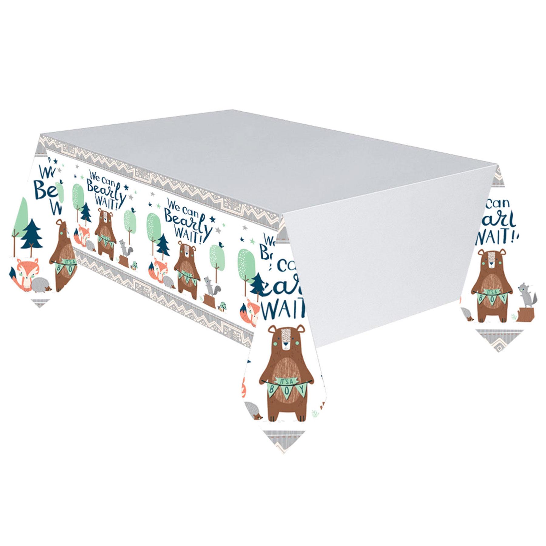 Bear-ly Wait Boy Paper Tablecover Printed Tableware - Party Centre