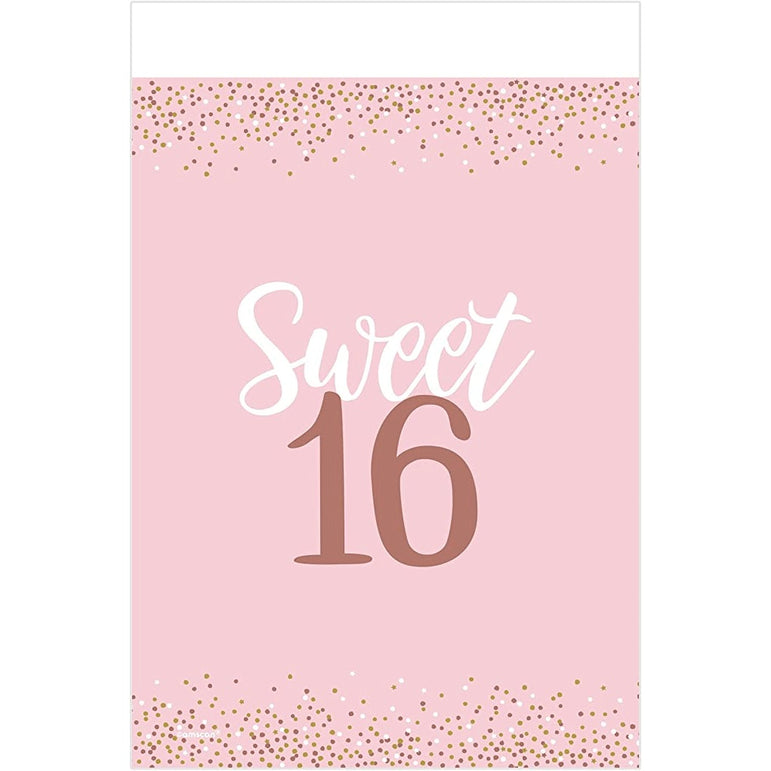 Sixteen Blush Plastic Table Cover
