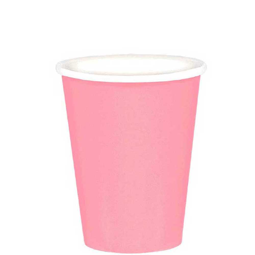 New Pink Paper Cups 9oz, 8pcs Solid Tableware - Party Centre
