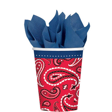 Bandana & Blue Jeans Cups 9oz, 8pcs Printed Tableware - Party Centre