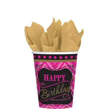 Born To Be Fabulous Paper Cups 9oz, 8pcs Printed Tableware - Party Centre