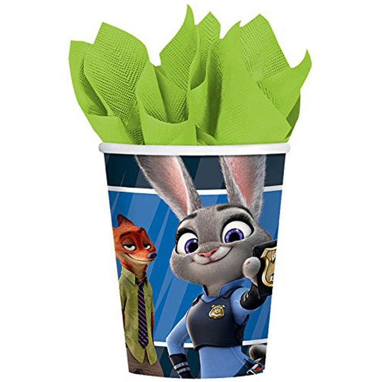 Zootopia Cups 9oz, 8pcs Printed Tableware - Party Centre