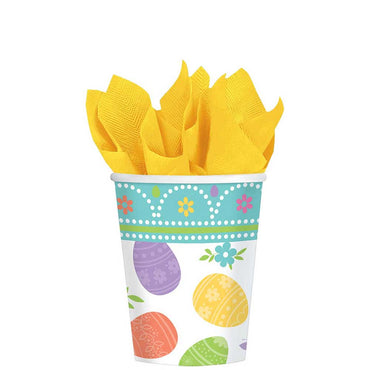 Lovely Easter Paper Cups 9oz, 8pcs Printed Tableware - Party Centre
