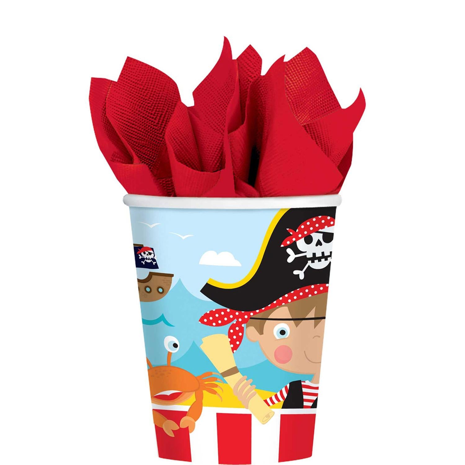 Little Pirate Cups 9oz, 8pcs Printed Tableware - Party Centre