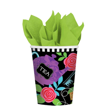 Mad Tea Party Paper Cups 9oz, 8pcs Printed Tableware - Party Centre
