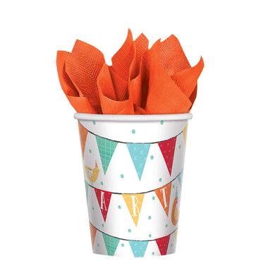 Barnyard Birthday Paper Cups 9oz, 8pcs Solid Tableware - Party Centre