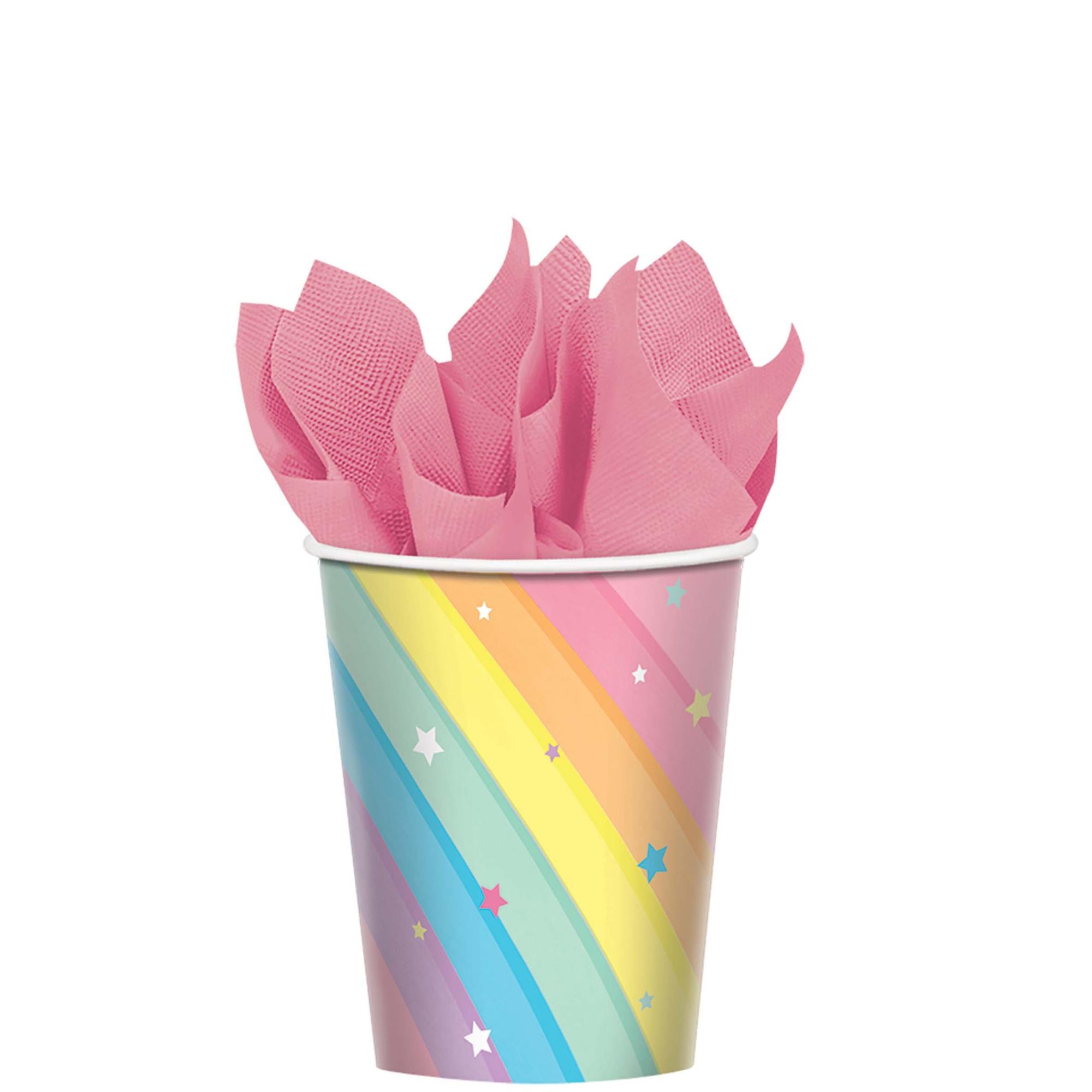Magical Rainbow Paper Cup 9oz 8pcs Solid Tableware - Party Centre