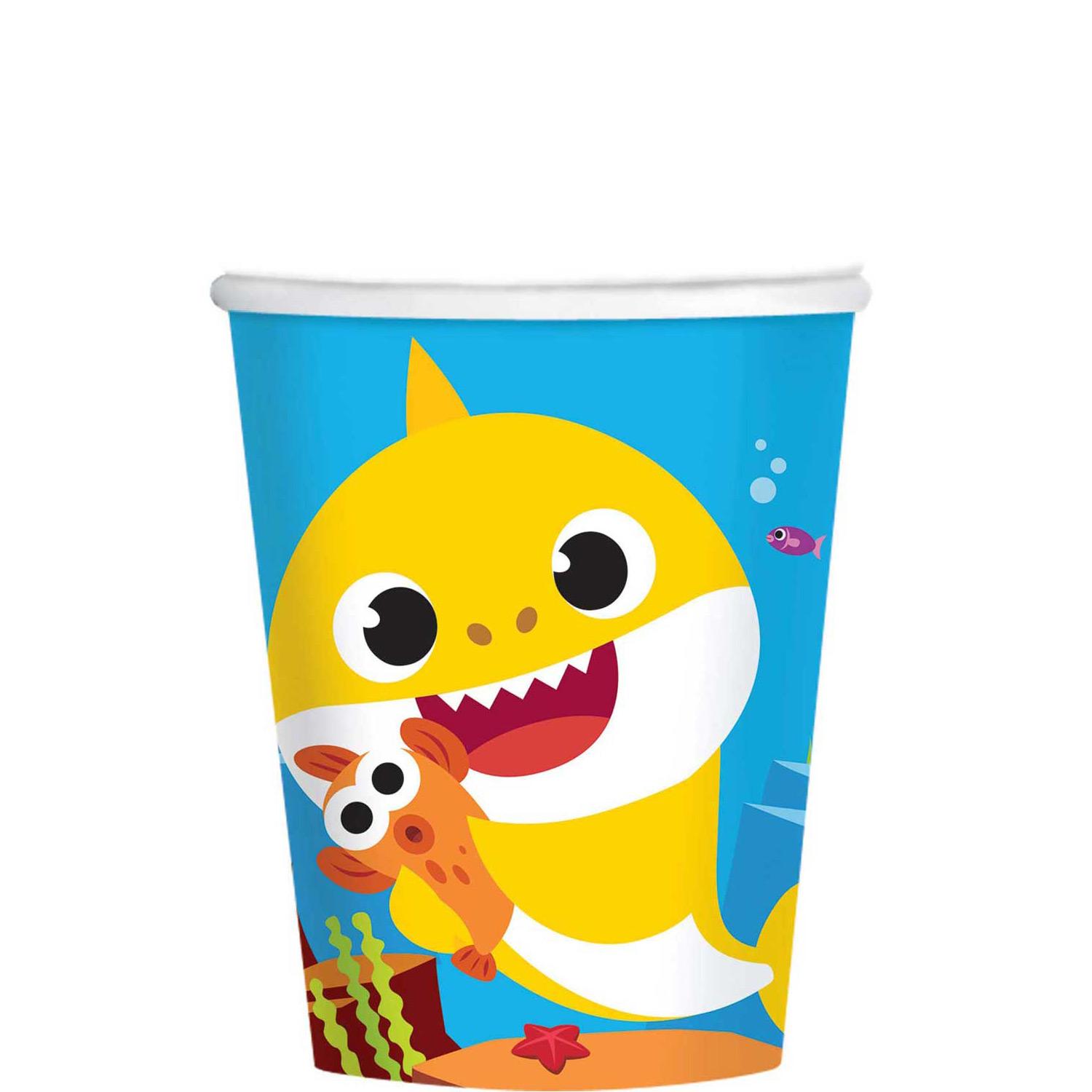 Baby Shark Paper Cups 9oz, 8pcs Printed Tableware - Party Centre