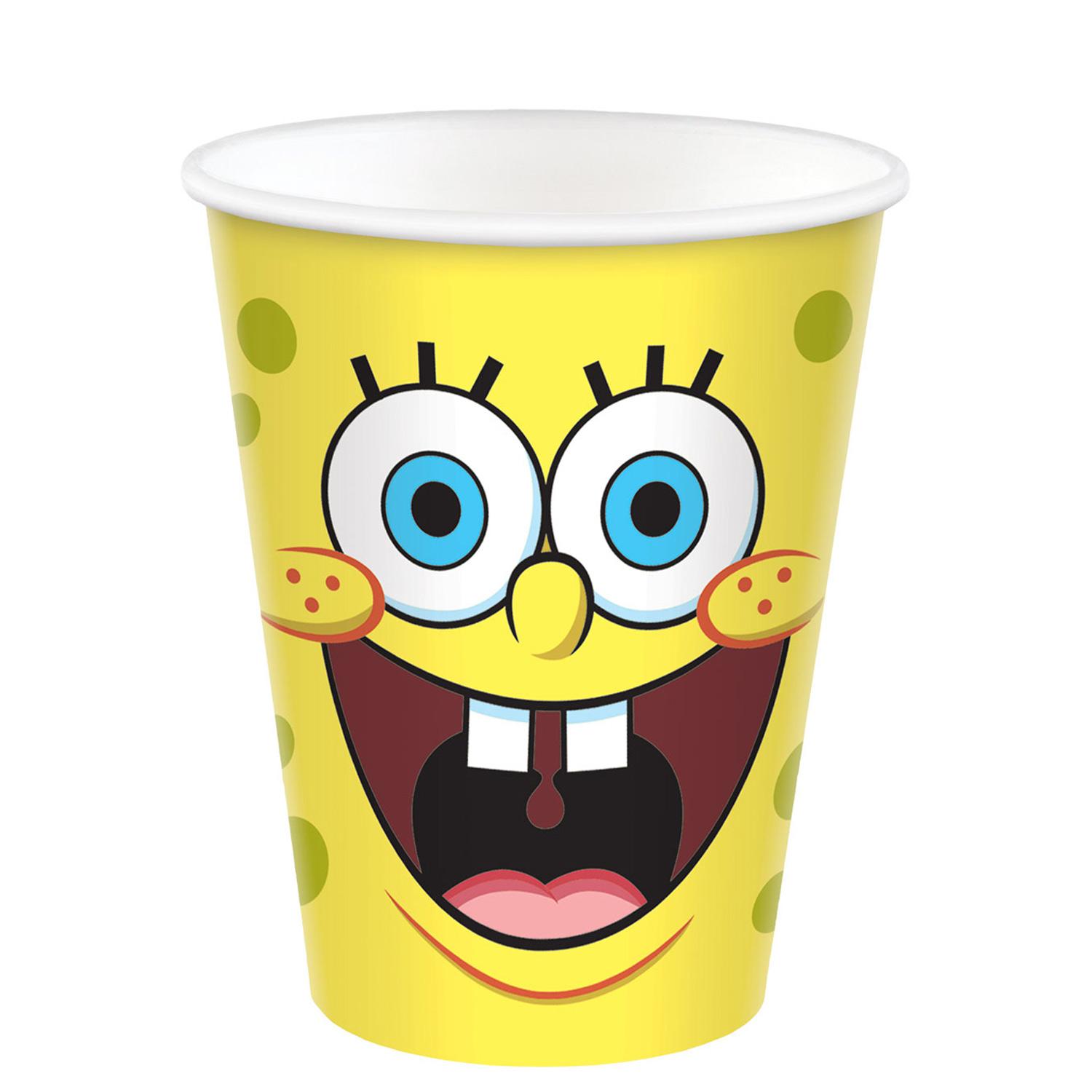 SpongeBob Paper Cups 9oz, 8pcs Printed Tableware - Party Centre