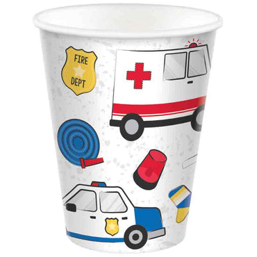 First Responders Paper Cups 9oz, 8pcs