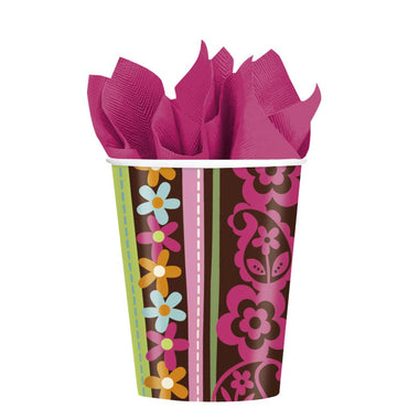 Hippie Chick Birthday Cups 9oz Printed Tableware - Party Centre