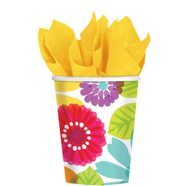 Day In Paradise Cups 9oz, 8pcs Printed Tableware - Party Centre