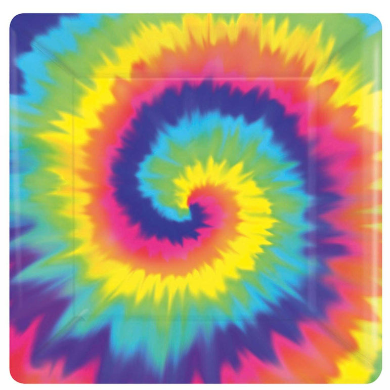 Feeling Groovy Square Plates 10in, 8pcs