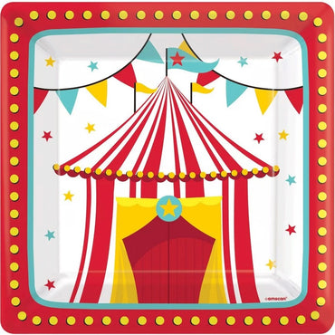 Carnival Party Paper Plates 10.5in, 8pcs