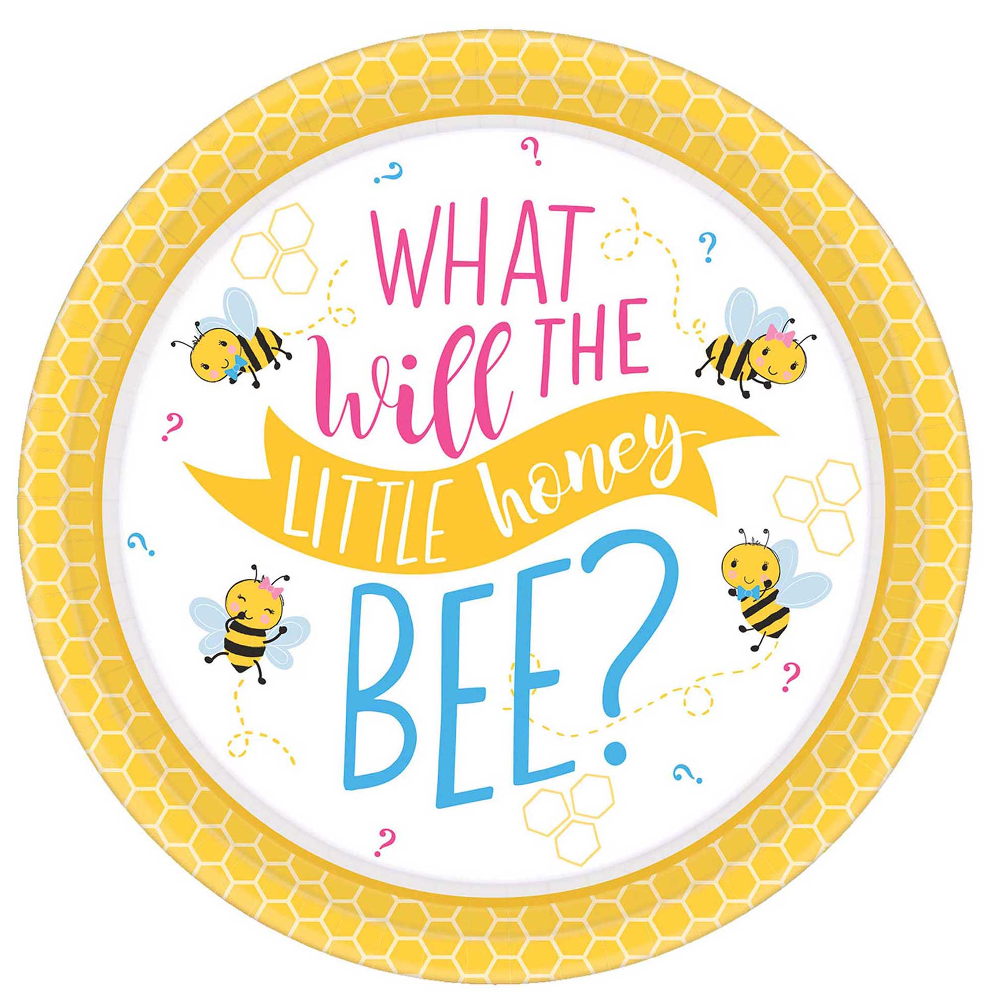 What Will It Bee? Paper Plates 10.5in, 8pcs Printed Tableware - Party Centre