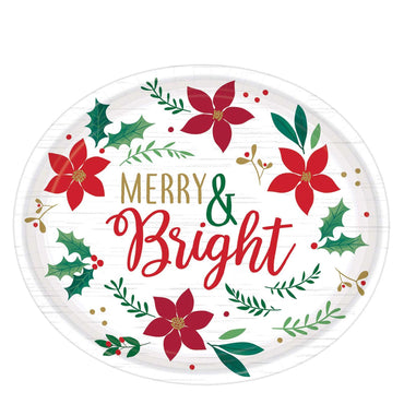 Christmas Wishes Oval Large Platter 12in Printed Tableware - Party Centre
