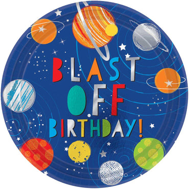 3rd Birthday Blast Off Party Kit For 8 People