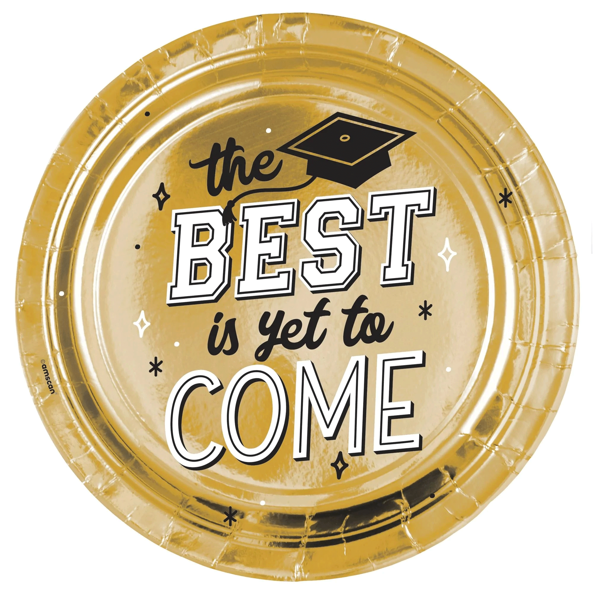 The Best Is Yet To Come Round Metallic Plates 10.5in, 8pcs