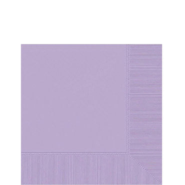 Lavender 3-Ply Beverage Tissues 50pcs Solid Tableware - Party Centre