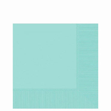 Robin's Egg Blue 3-Ply Beverage Tissues 50pcs Solid Tableware - Party Centre