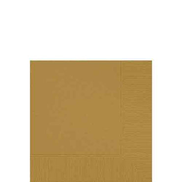 Gold 2-Ply Beverage Napkins,  40cts