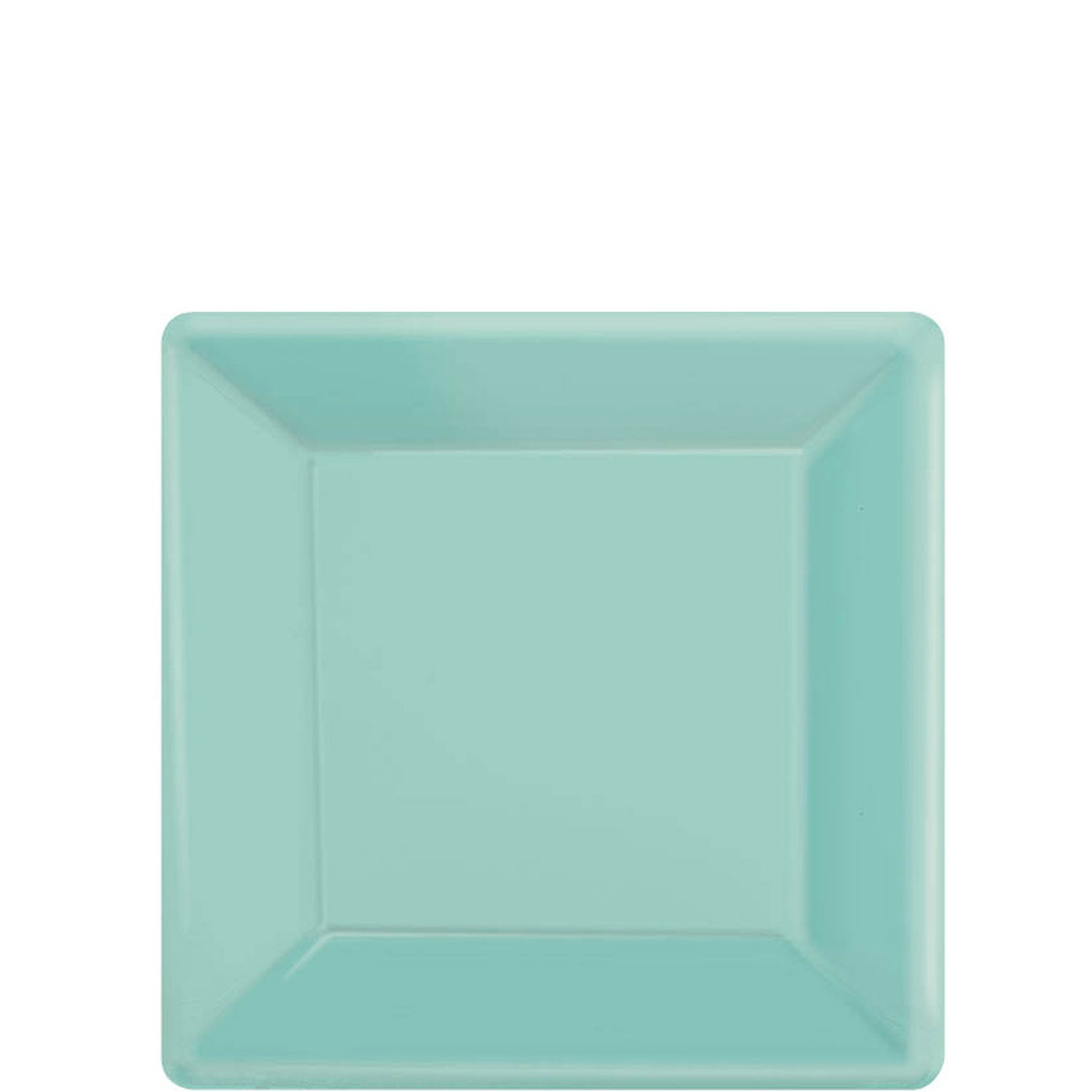 Robins Egg Blue Square Paper Plates 7in, 20pcs Solid Tableware - Party Centre