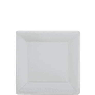 Silver Square Paper Plates 7in, 20pcs Solid Tableware - Party Centre