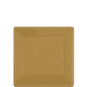 Gold Square Paper Plates 7in, 20pcs Solid Tableware - Party Centre