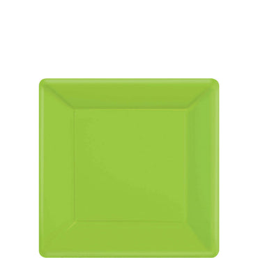 Kiwi Square Paper Plates 7in, 20pcs Solid Tableware - Party Centre