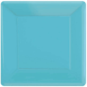 Caribbean Square Paper Plates 7in, 20pcs Solid Tableware - Party Centre