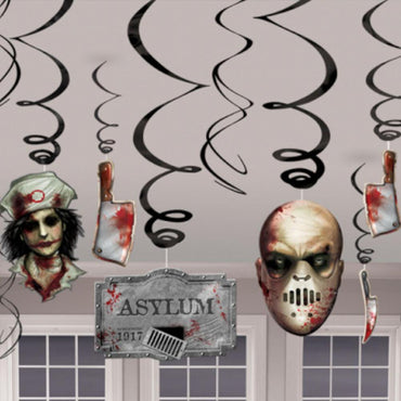 Asylum Swirl Value Pack 12pcs Decorations - Party Centre