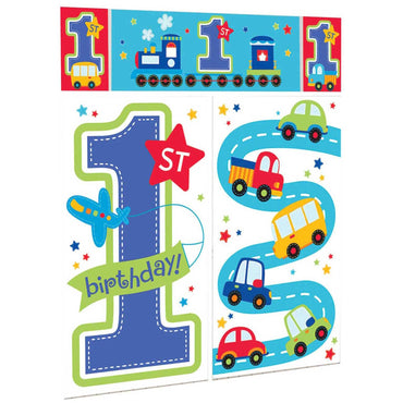 All Aboard Birthday Scene Setter 5pcs Decorations - Party Centre