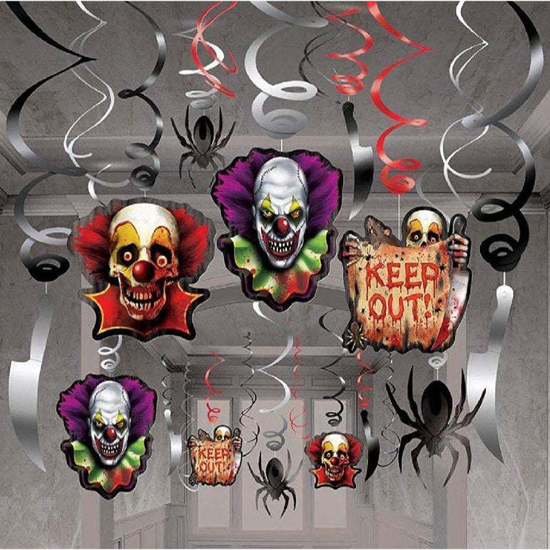 Creepy Carnival Swirl Decorations 30pcs Decorations - Party Centre