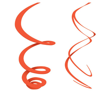 Orange Peel Plastic Swirl Hanging Decorations 22in 12pcs Decorations - Party Centre