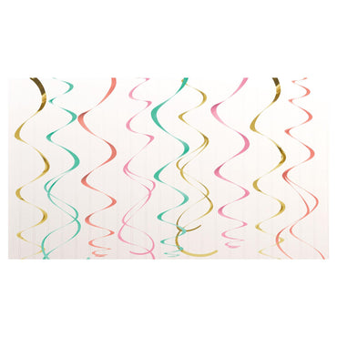 Pastel Plastic Swirl Decoration 12pcs Decorations - Party Centre