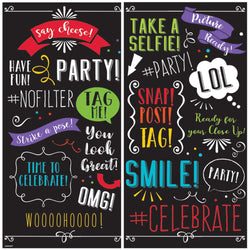 Photo Booth Words Plastic Scene Setters 2pcs Decorations - Party Centre