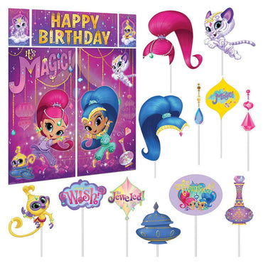 Shimmer & Shine Scene Setters With Photo Props Decorations - Party Centre