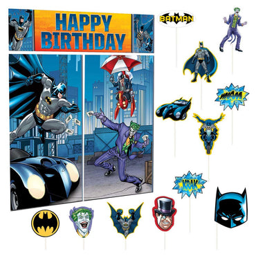 Batman Scene Setters With Photo Props Decorations - Party Centre