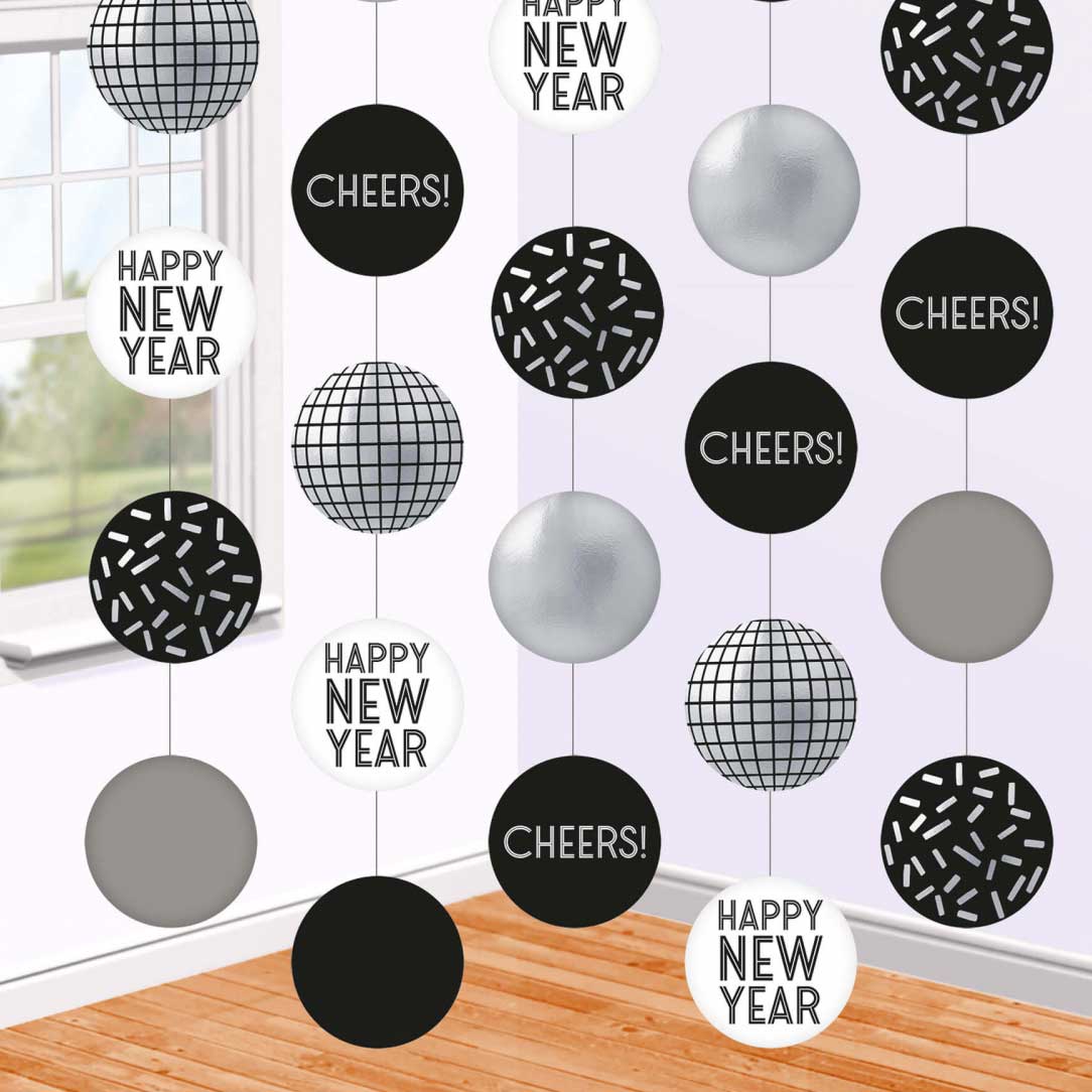 Disco Ball Drop Hanging Circle Decorations Decorations - Party Centre