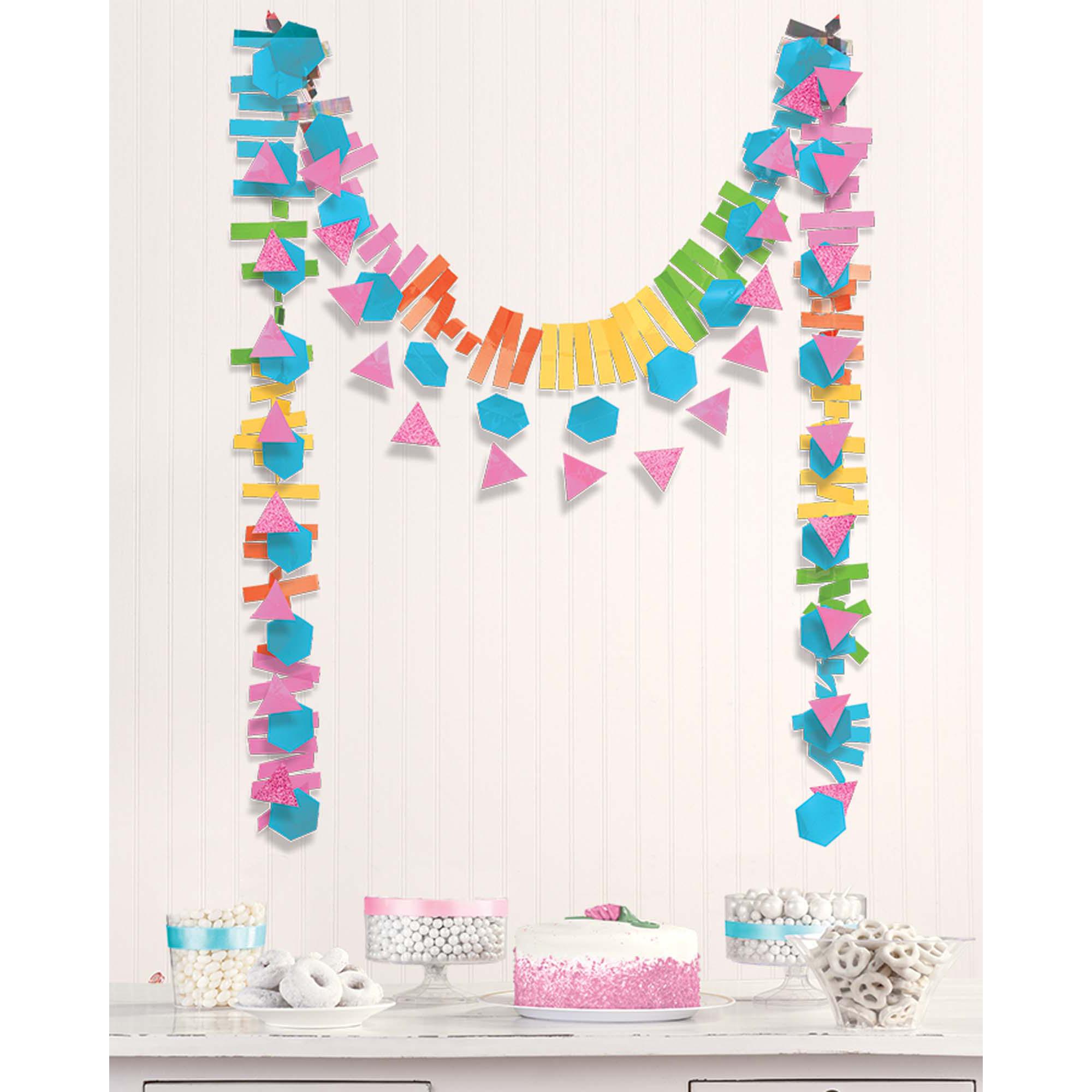 Multi Color Glitter Layered Garland 3pcs Decorations - Party Centre