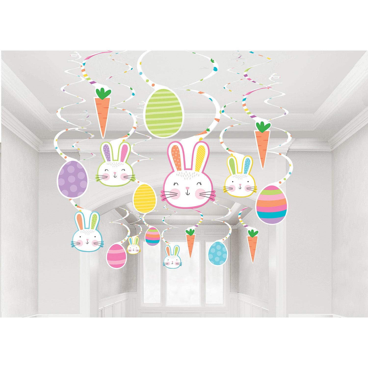 Hello Bunny Easter Swirl Decoration 30pcs Decorations - Party Centre