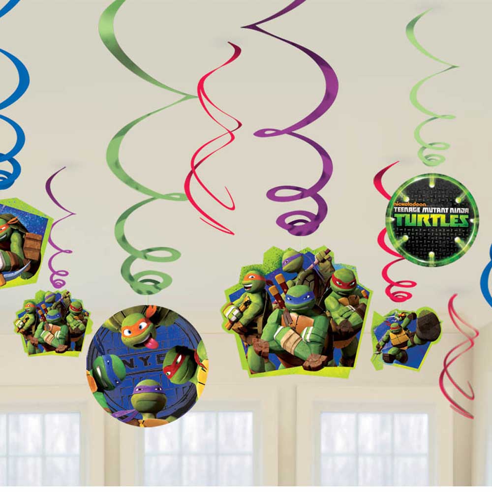 Teenage Mutant Ninja Turtles Swirls Decorations 12pcs Decorations - Party Centre