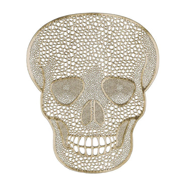 Halloween Gold Skull Vinyl Placemat 15in